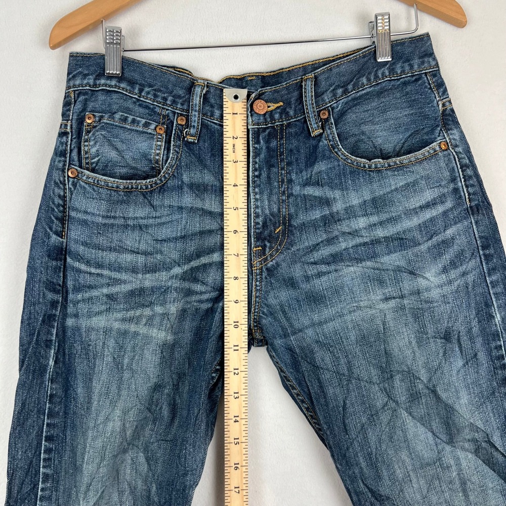 Levis 505 Regular‎ Fit Jeans Mens 31x32 Dark Wash Denim Pants Classic - Picture 11 of 14